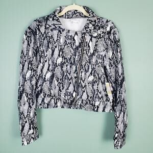 Lularoe Presley Snake Animal Print Moto Jacket M